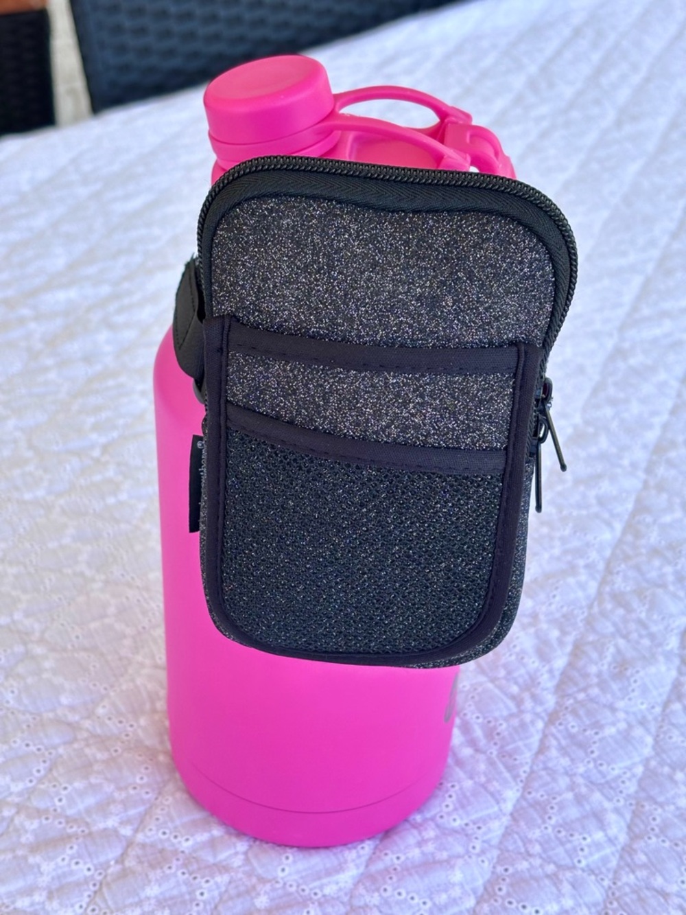 Simply Southern Mini Crossbody Bag Black Glitter with Pink Accent